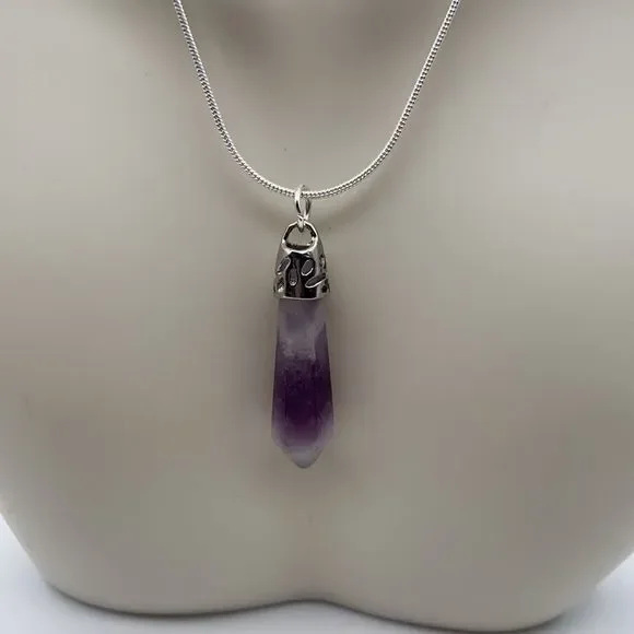 Purple Amethyst pendant necklace - Picture 2 of 3